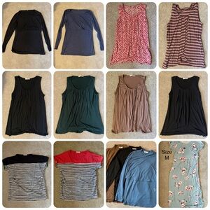 Breastfeeding/Nursing Clothes - LOT of 13 tops, 1 dress